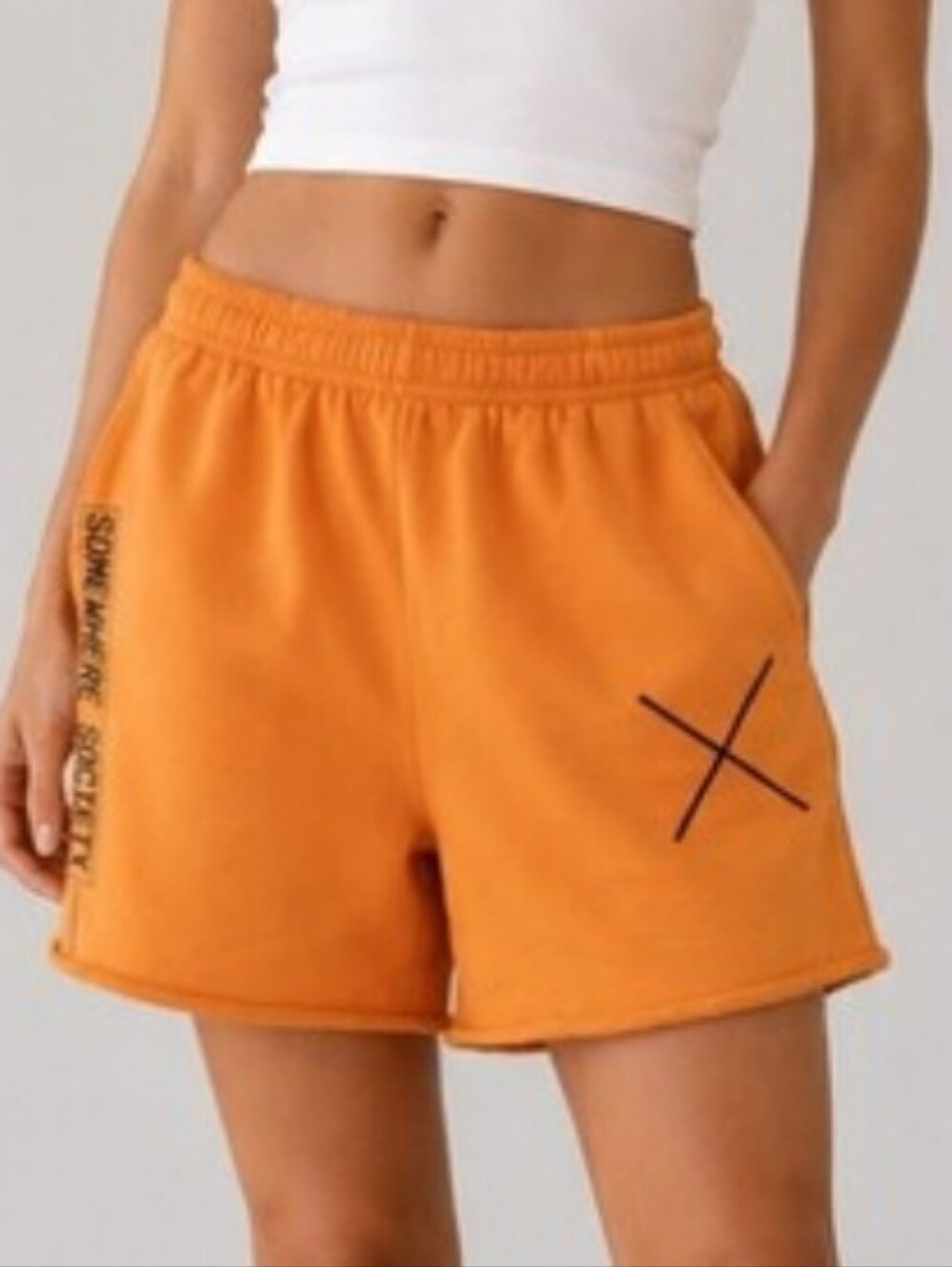 Mayfair The Label Somewhere Society Shorts Orange Drawstring French Terry S/M